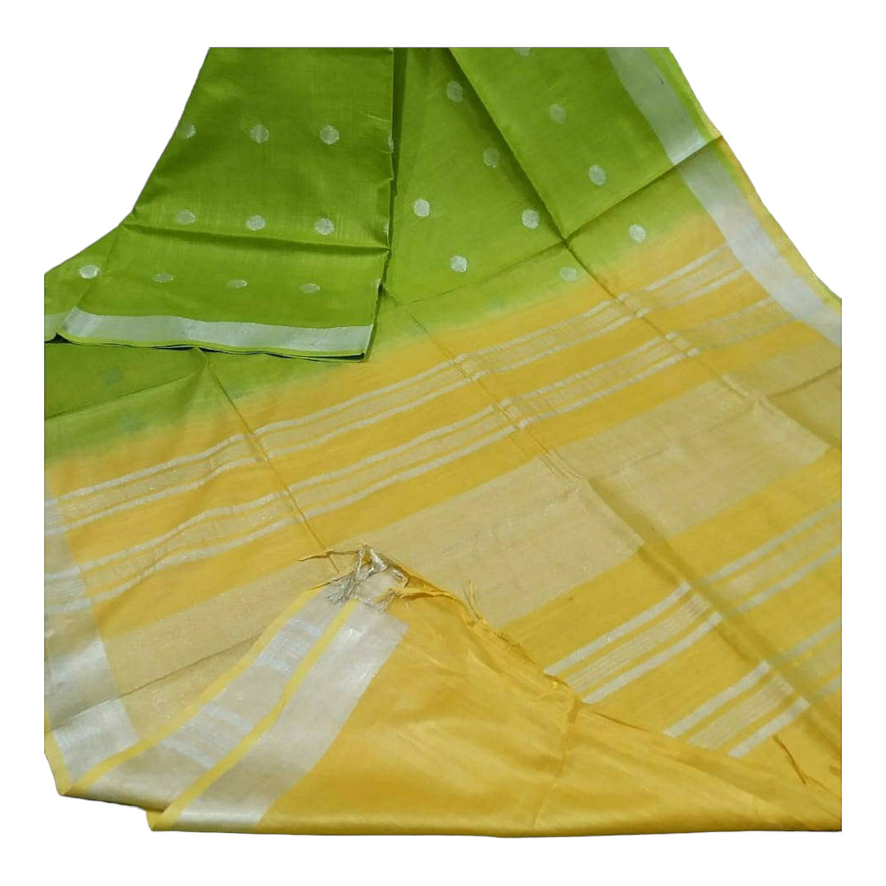 Handloom Green & Yellow Saree